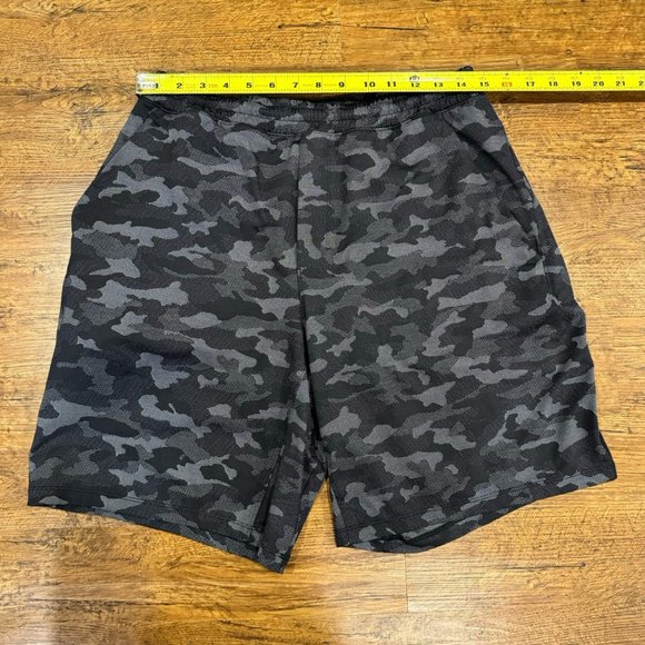 Lululemon Black Gray Camo Gym Performance Pace Breaker Lined Short Men's‎ L 30x9 - Picture 6 of 7